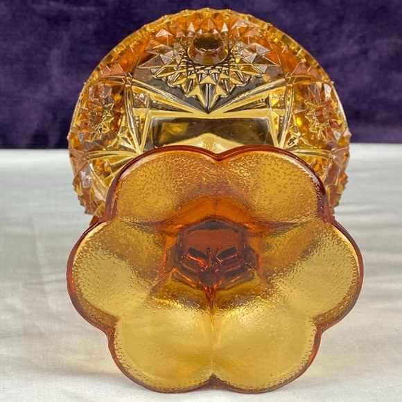 Vintage Kemple Martec Footed Pedestal Amber Dish - Picture 2 of 7